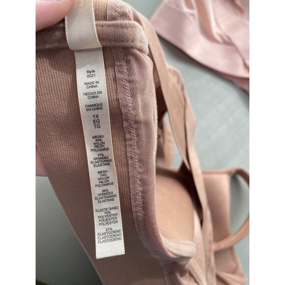 Rhonda Shear 2Pack Molded Cup Bra Wrap Back Plus Size 1X Pink Beige 606.3 - Picture 6 of 10